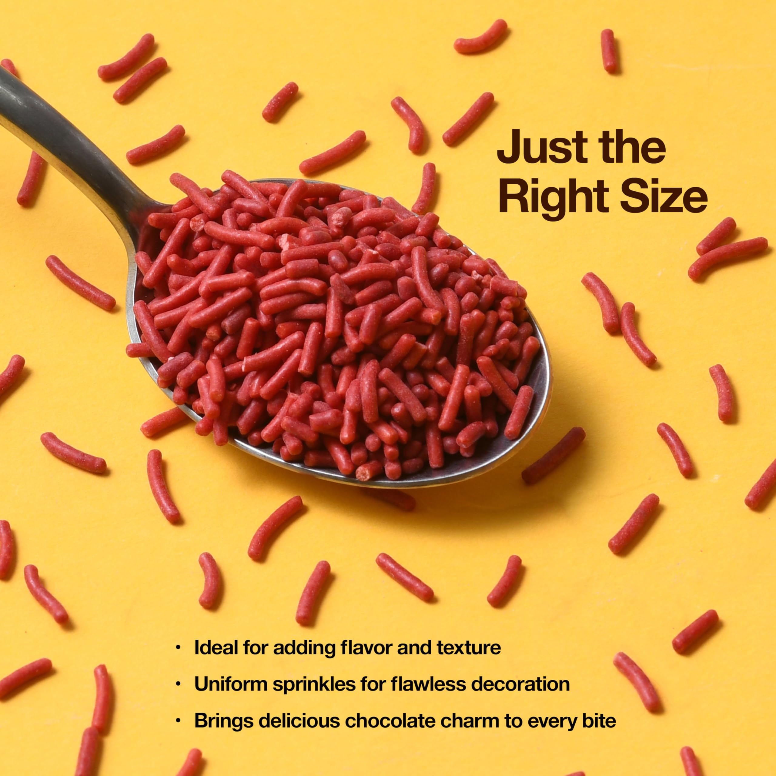 Zestix Red Sprinkles ice cream topping adds color and crunch.