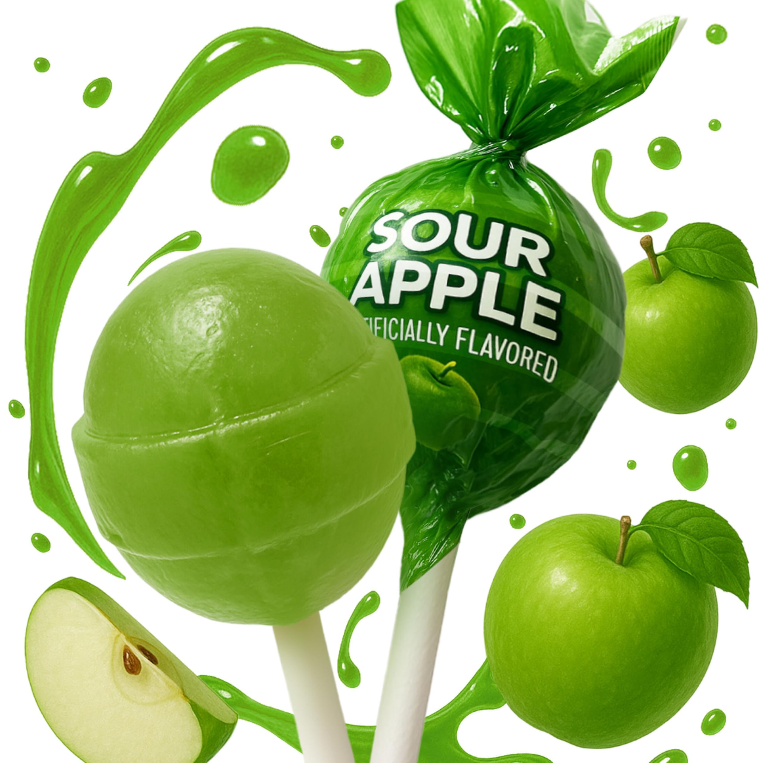 Zestix Sour Apple Mini Lollipops individually wrapped for freshness