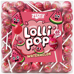 Zestix Watermelon Lollipops bulk pack front view for party displays