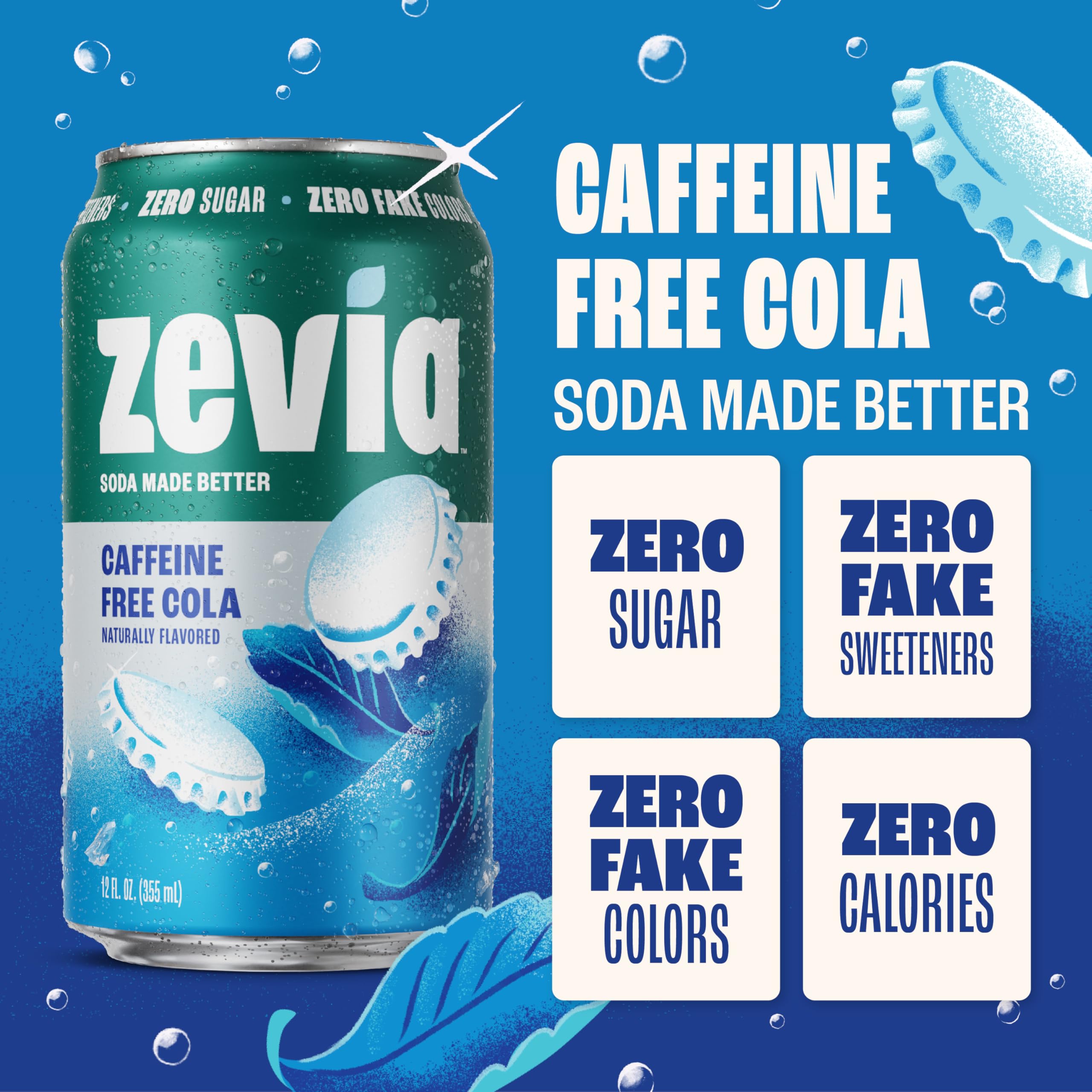 Zevia Cola non-GMO label image highlights clean ingredients and verified quality