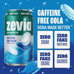 Zevia Cola non-GMO label image highlights clean ingredients and verified quality