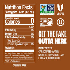 Zevia Creamy Root Beer can side displaying natural sweetness from stevia