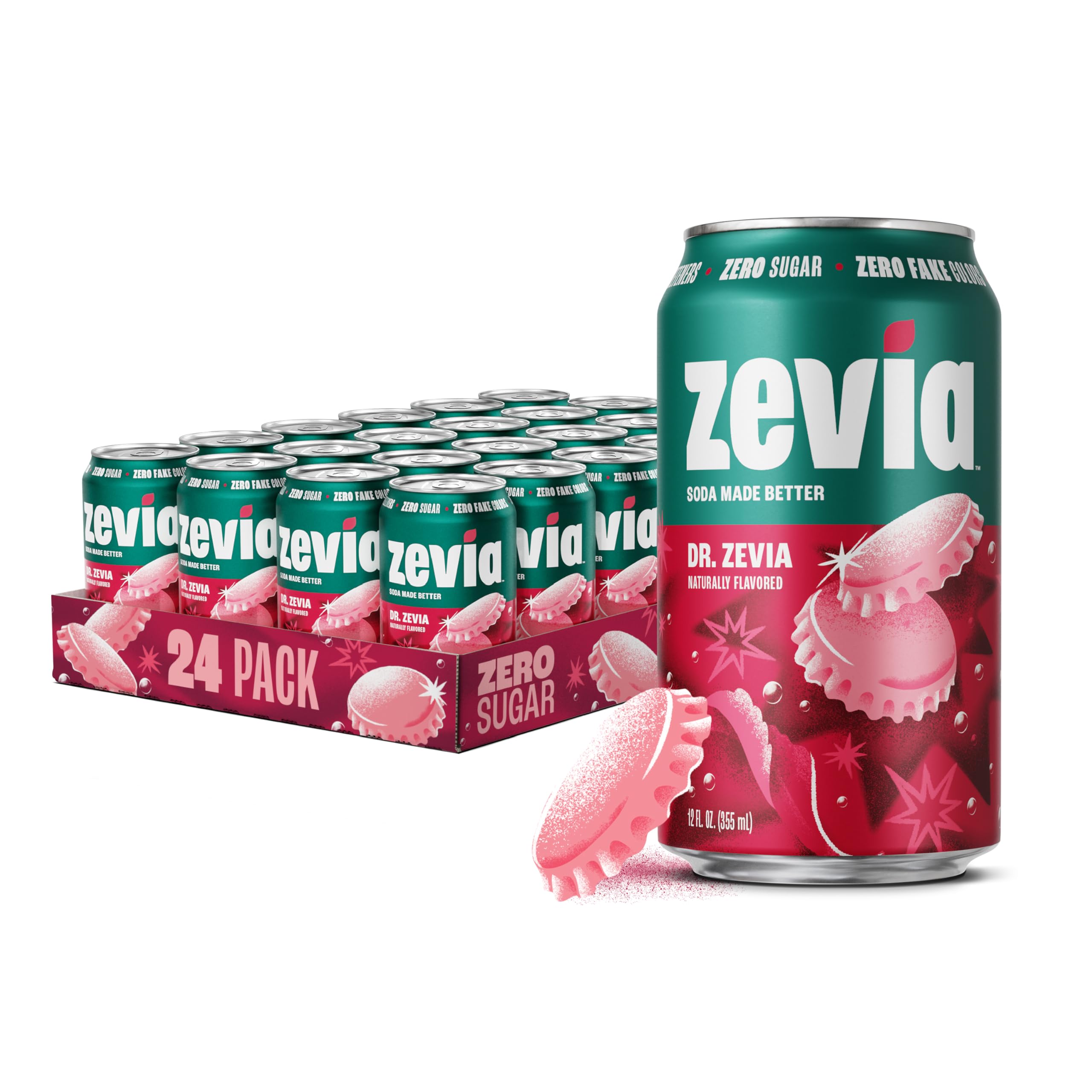 Zevia Dr Zevia can being poured for a refreshing zero sugar moment.