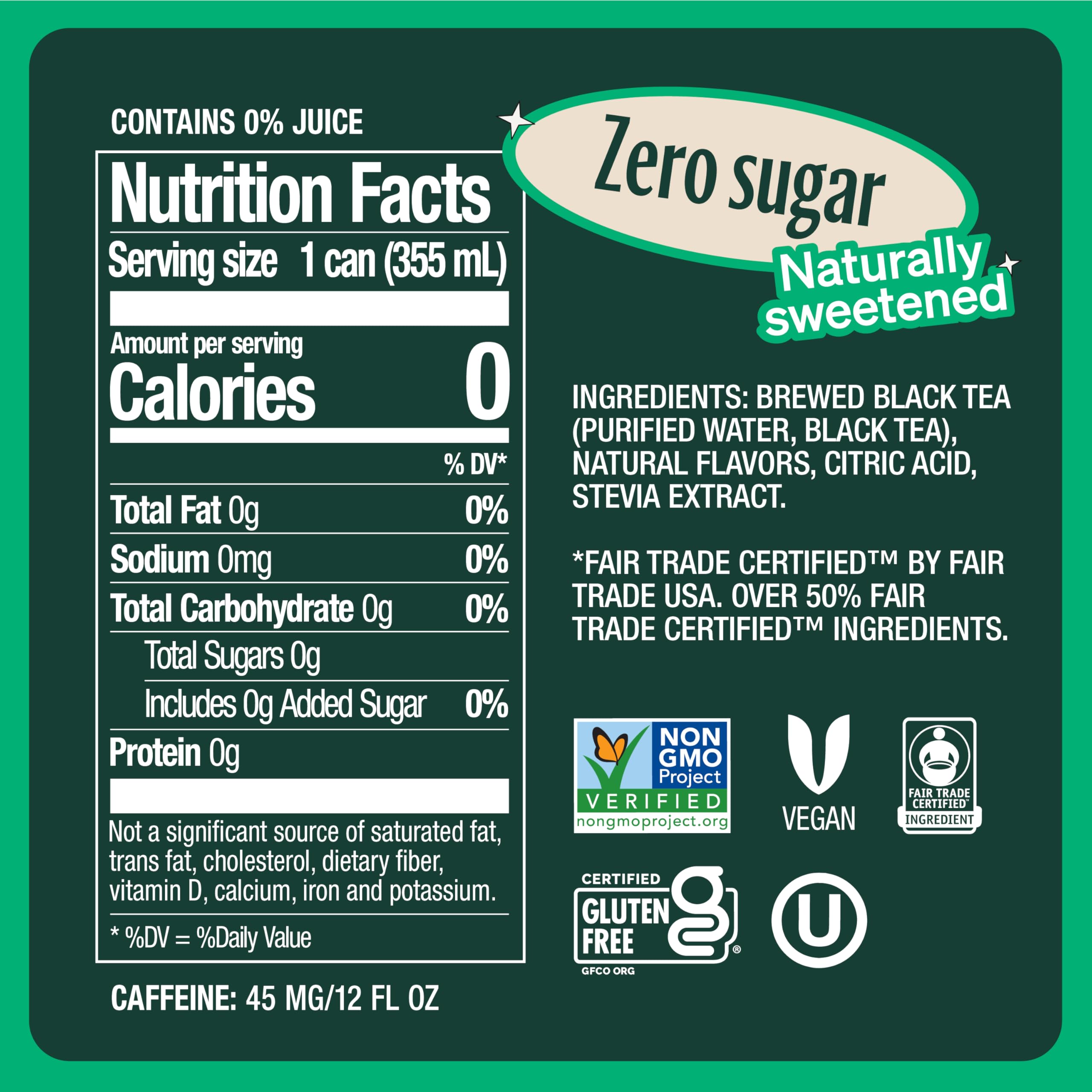 Zevia Earl Grey Blood Orange can being poured on ice, highlighting zero calories.