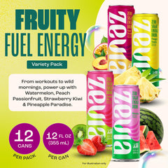 Zevia Fruity Fuel Peach Passionfruit can close-up, plant-based ingredients for a bold lift