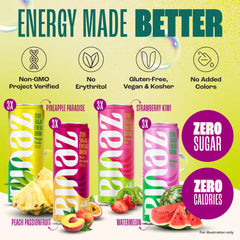 Zevia Fruity Fuel Strawberry Kiwi can close-up, gluten-free and vegan energy option