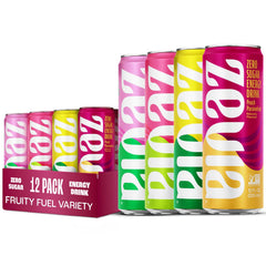 Zevia Fruity Fuel variety pack front view highlighting zero sugar energy options