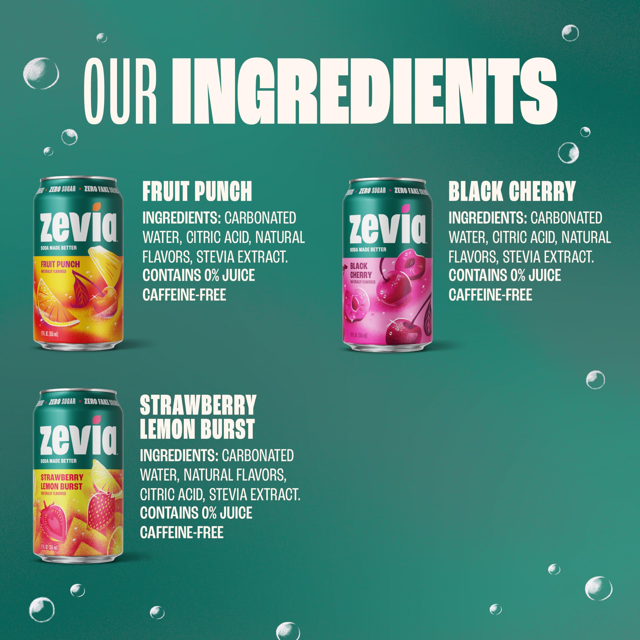 Zevia clear soda poured in a glass, colorless and refreshing