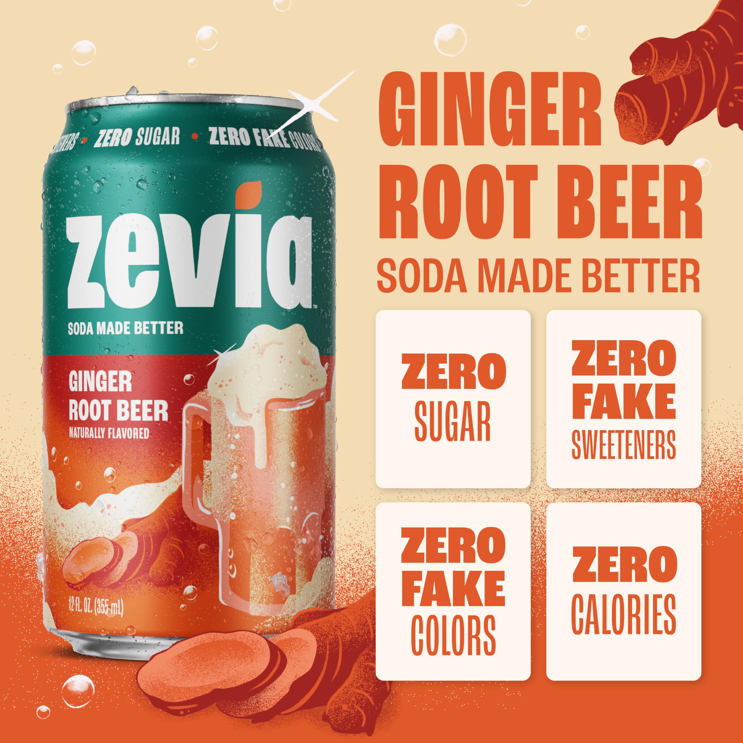Pouring Zevia Ginger Root Beer into a glass for a crisp sip.