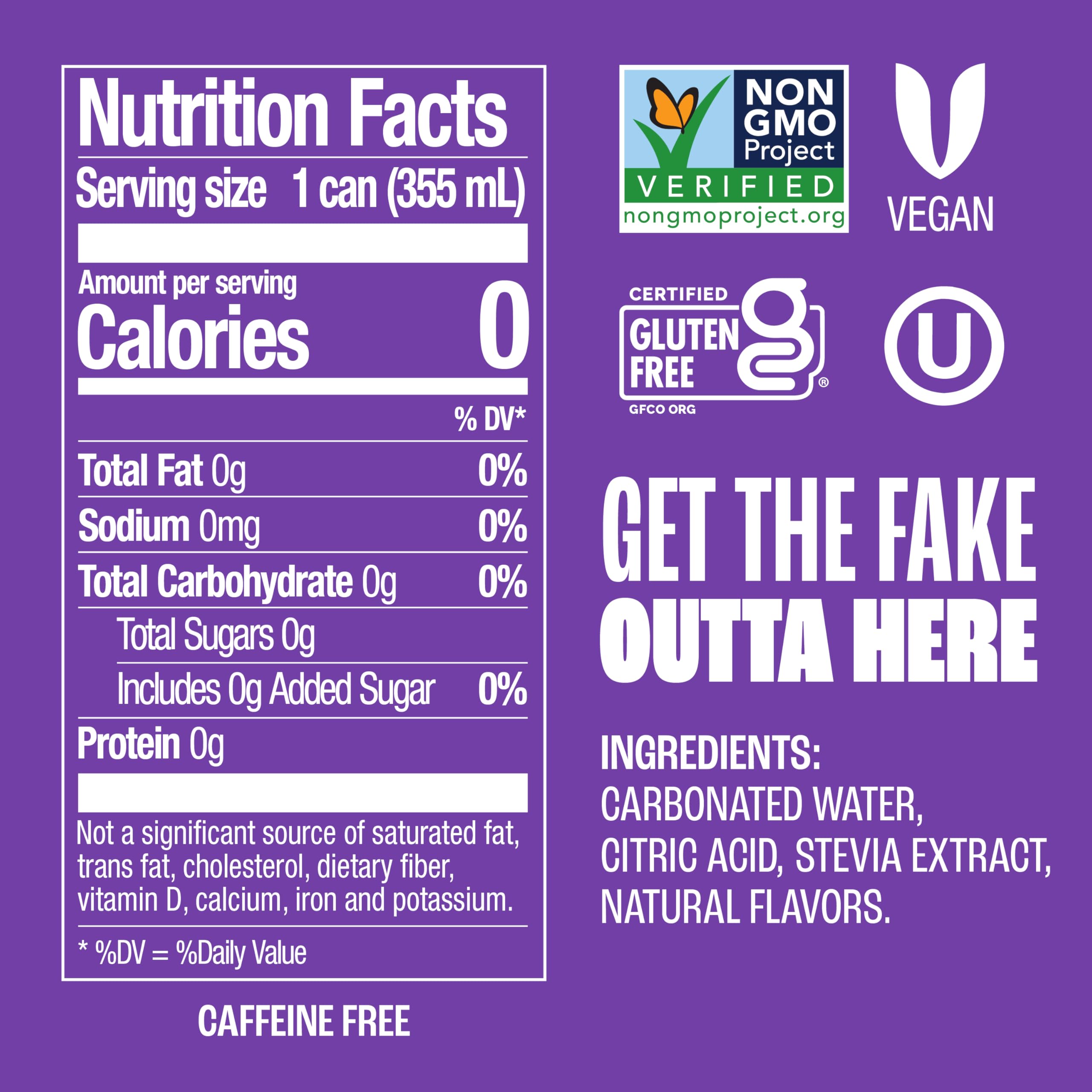 Zevia Grape Soda can side view with natural stevia sweetness