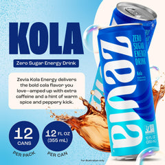 Zevia Kola Energy fridge display ready for a quick pick-me-up.