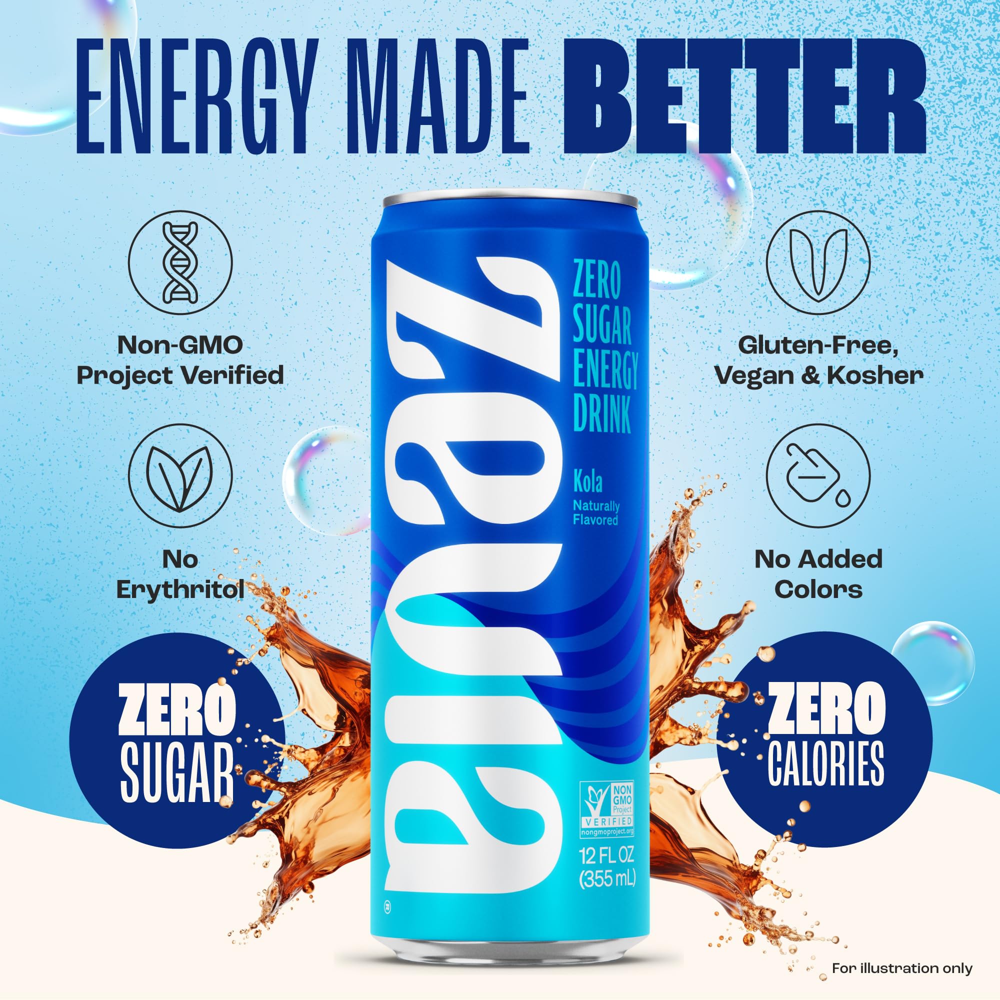 Zevia Kola Energy glass pour reveals a peppery finish.
