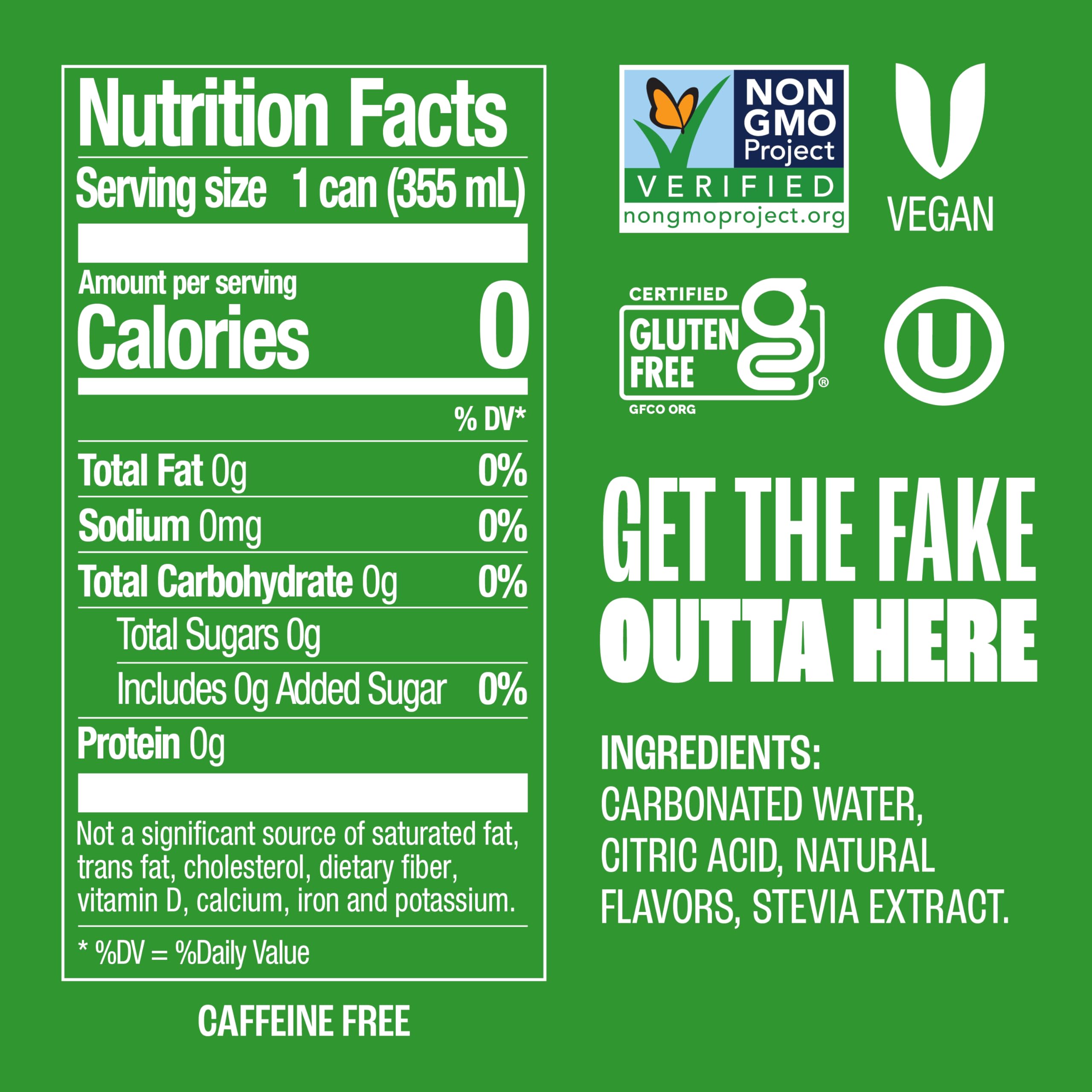 Zevia Lemon Lime Twist can side view highlights clean ingredients and zero sugar.