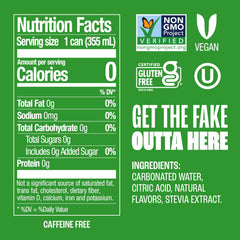 Zevia Lemon Lime Twist can side view highlights clean ingredients and zero sugar.