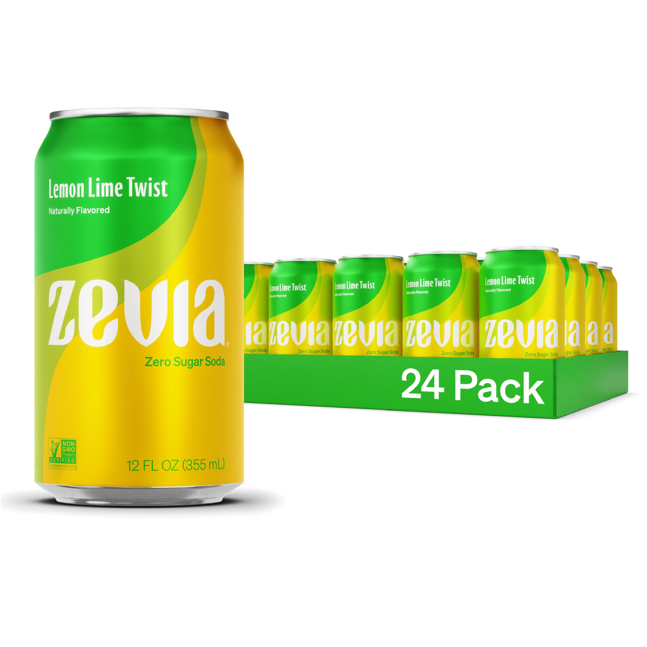 Zevia Lemon Lime Twist can showcasing zero-sugar refreshment for a guilt-free sip.