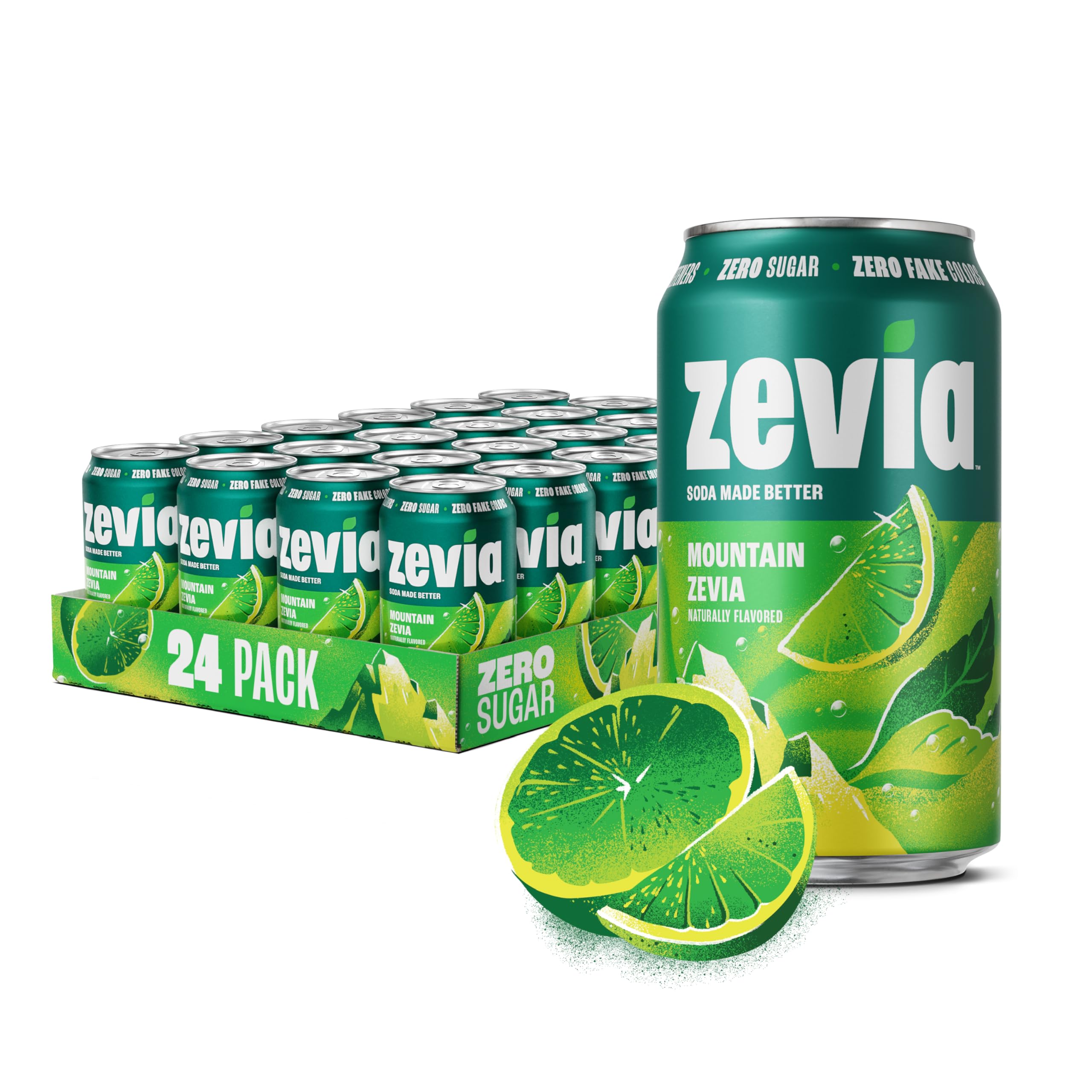 Zevia Mountain Zevia can on a cool surface, zero sugar option for mindful sipping