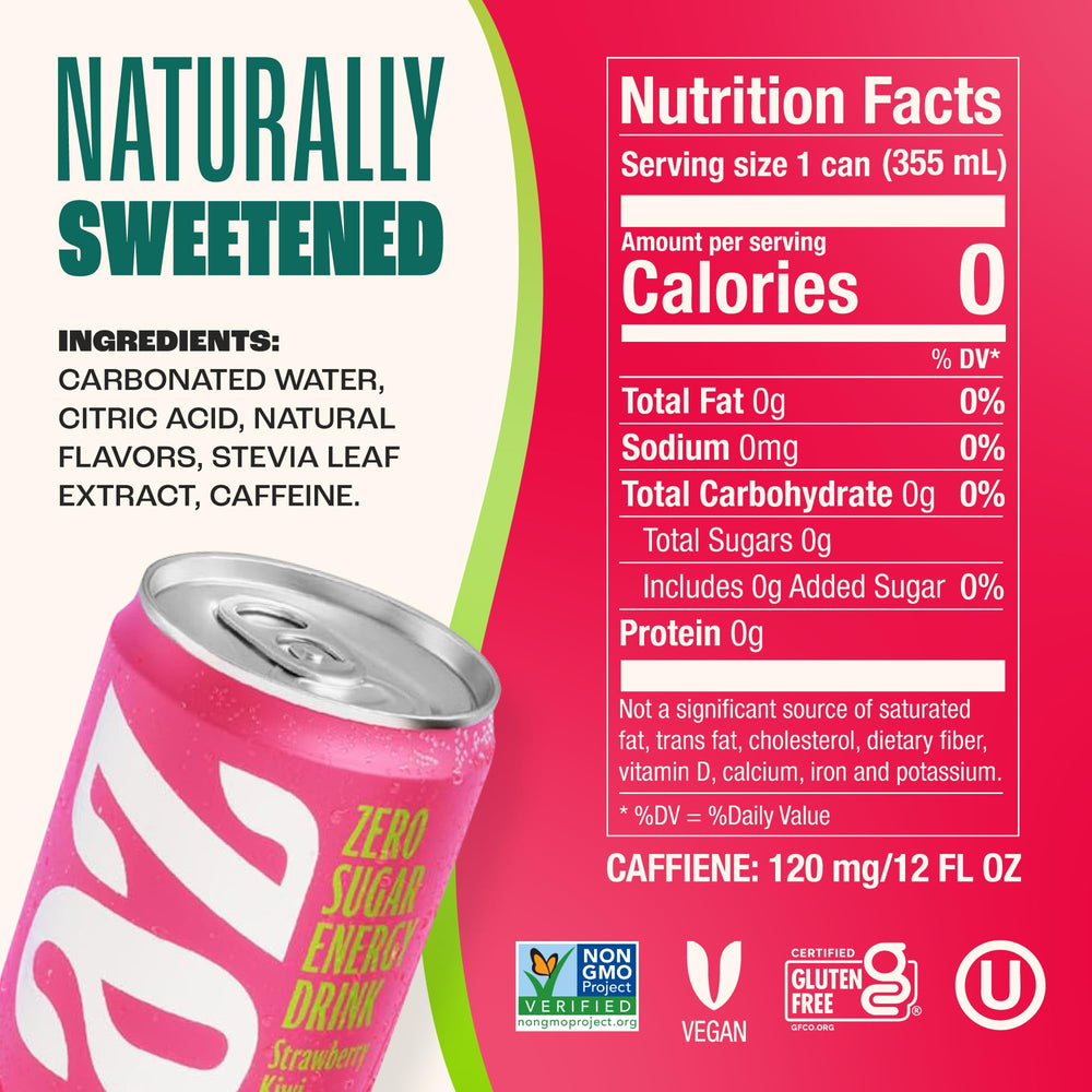 Zevia Strawberry Kiwi can shown cold for everyday active moments.