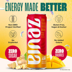Zevia Non-GMO seal on can indicating ingredient integrity.