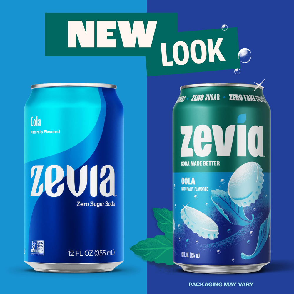 Zevia label highlights Non-GMO, vegan, gluten-free attributes