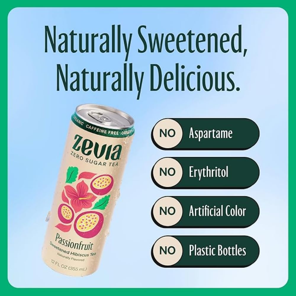 Zevia Earl Grey Blood Orange can showcasing citrus twist and zero sugar
