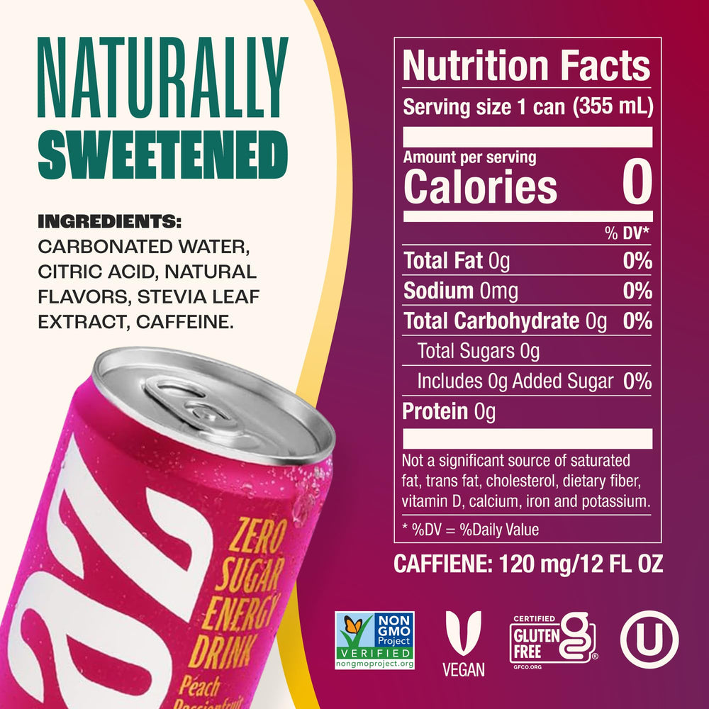 12-pack Zevia Peach Passionfruit for convenient, calorie-free refreshment