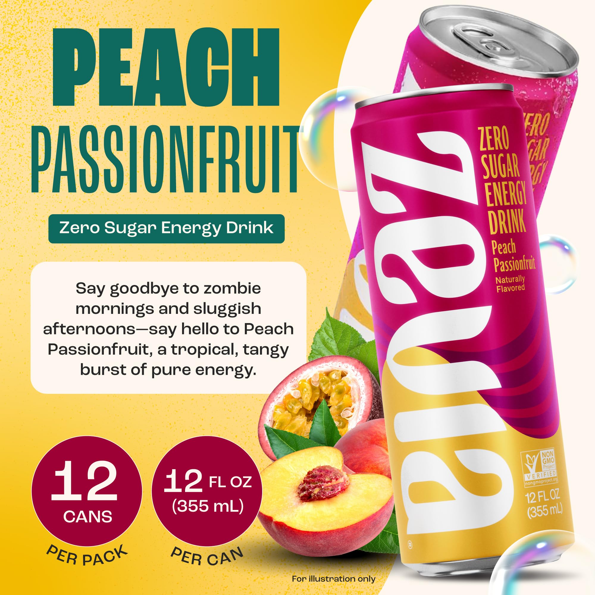 Pouring Zevia Peach Passionfruit into a glass for a crisp lift
