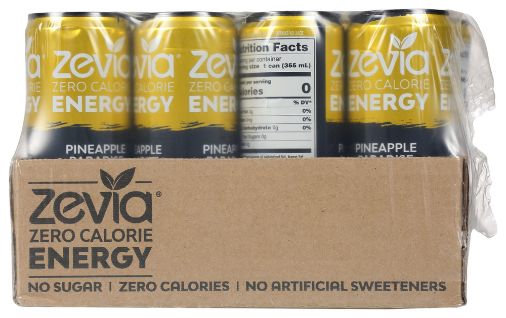 Zevia Pineapple Paradise can—bright label and refreshing look for daily caffeine lift.