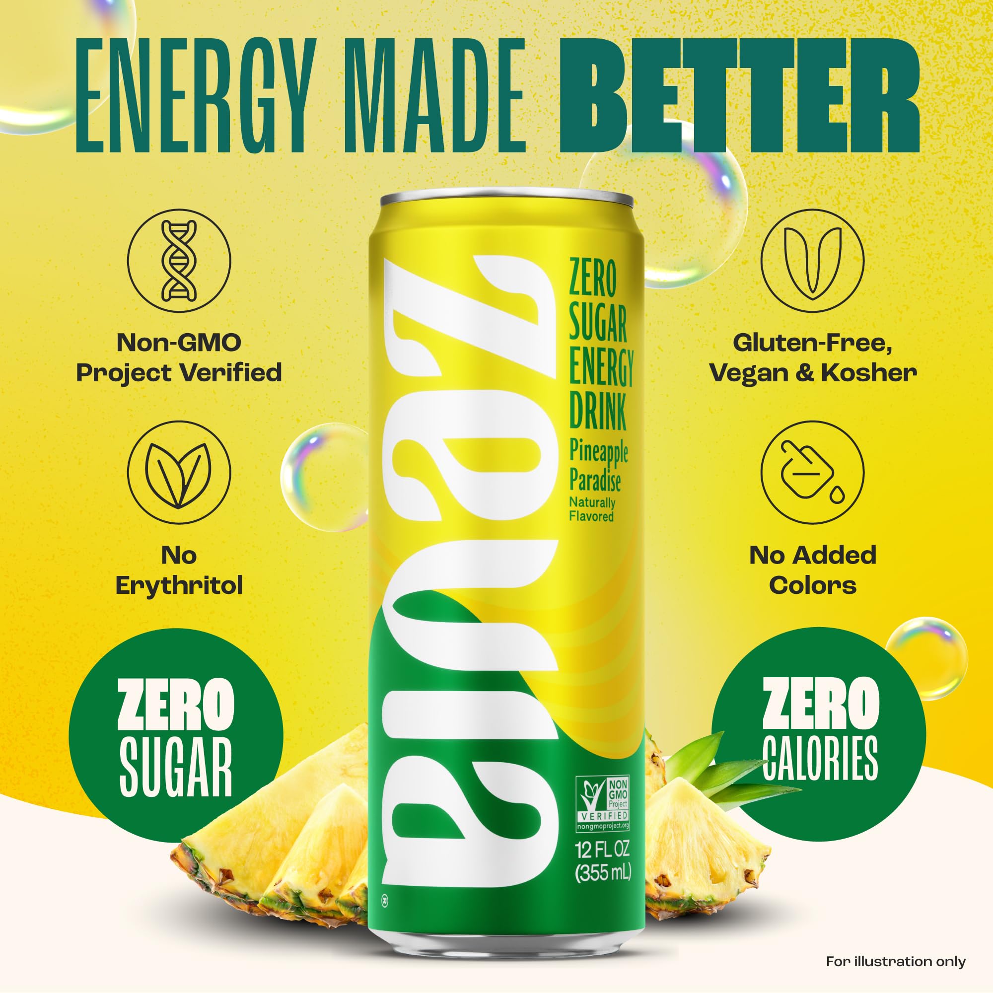 Zevia Pineapple Paradise 12-pack packshot showing convenient gluten-free vegan beverage.