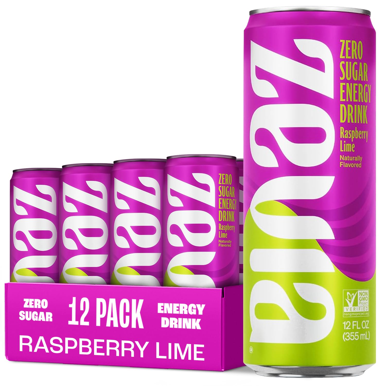 Zevia Raspberry Lime Energy can on desk, a refreshing zero-sugar option for busy days.