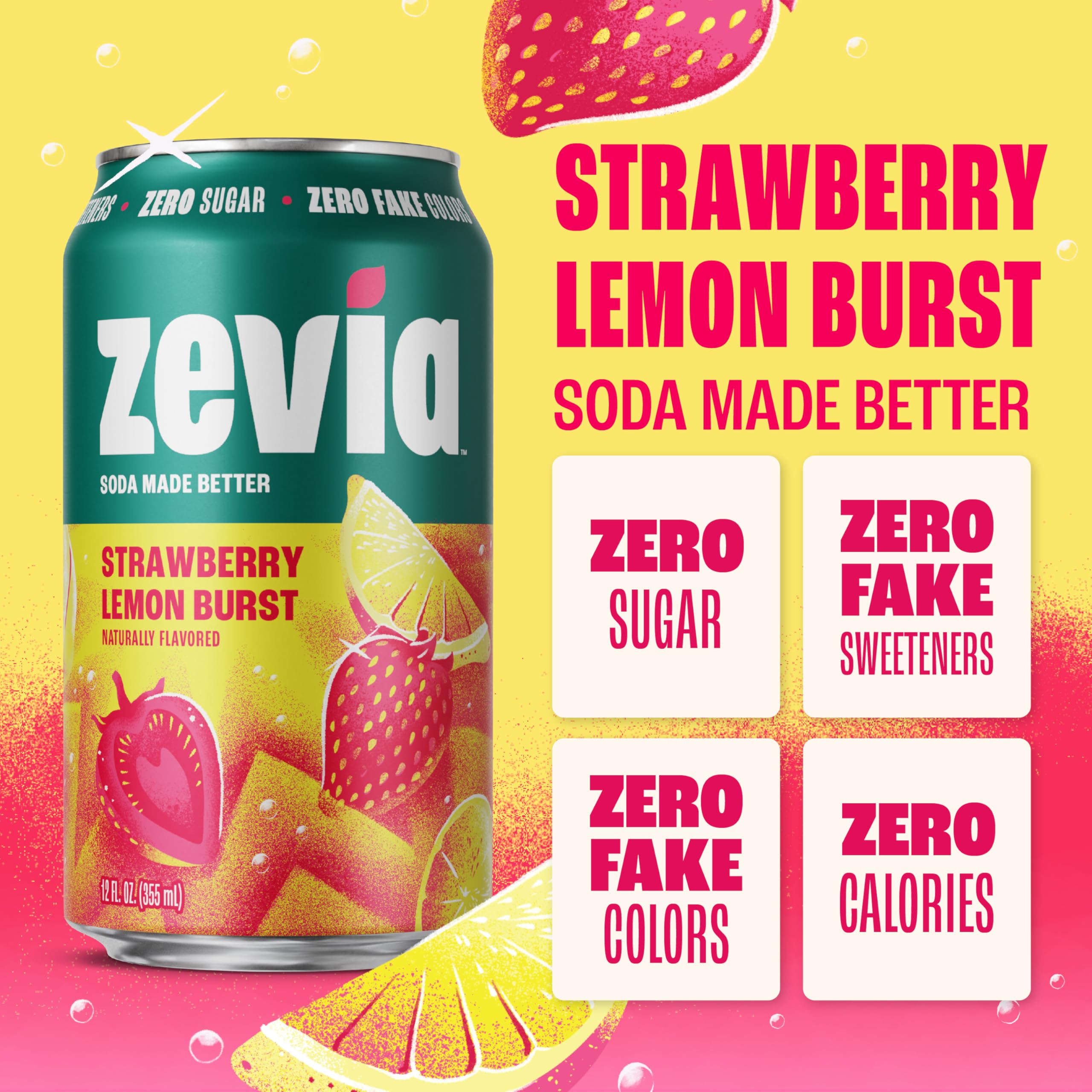 Closeup of Zevia can emphasizes stevia sweetness without artificial additives.