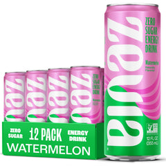 Zevia Watermelon Energy Can pour, zero sugar boost for workouts.