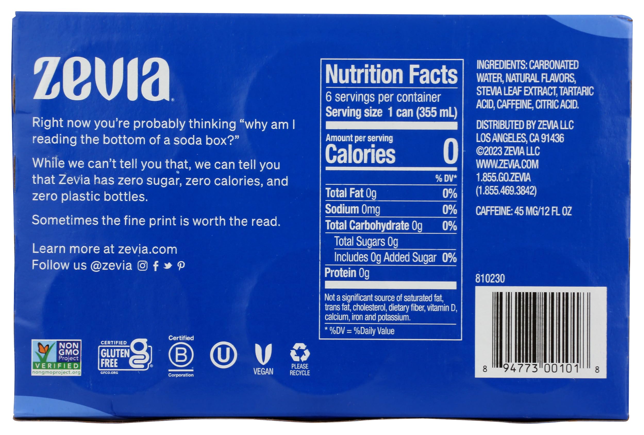 Zevia Zero Calorie Cola being poured into a tumbler for refreshment