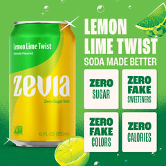 Closeup of Zevia can emphasizes natural sweetness from stevia without added sugar.