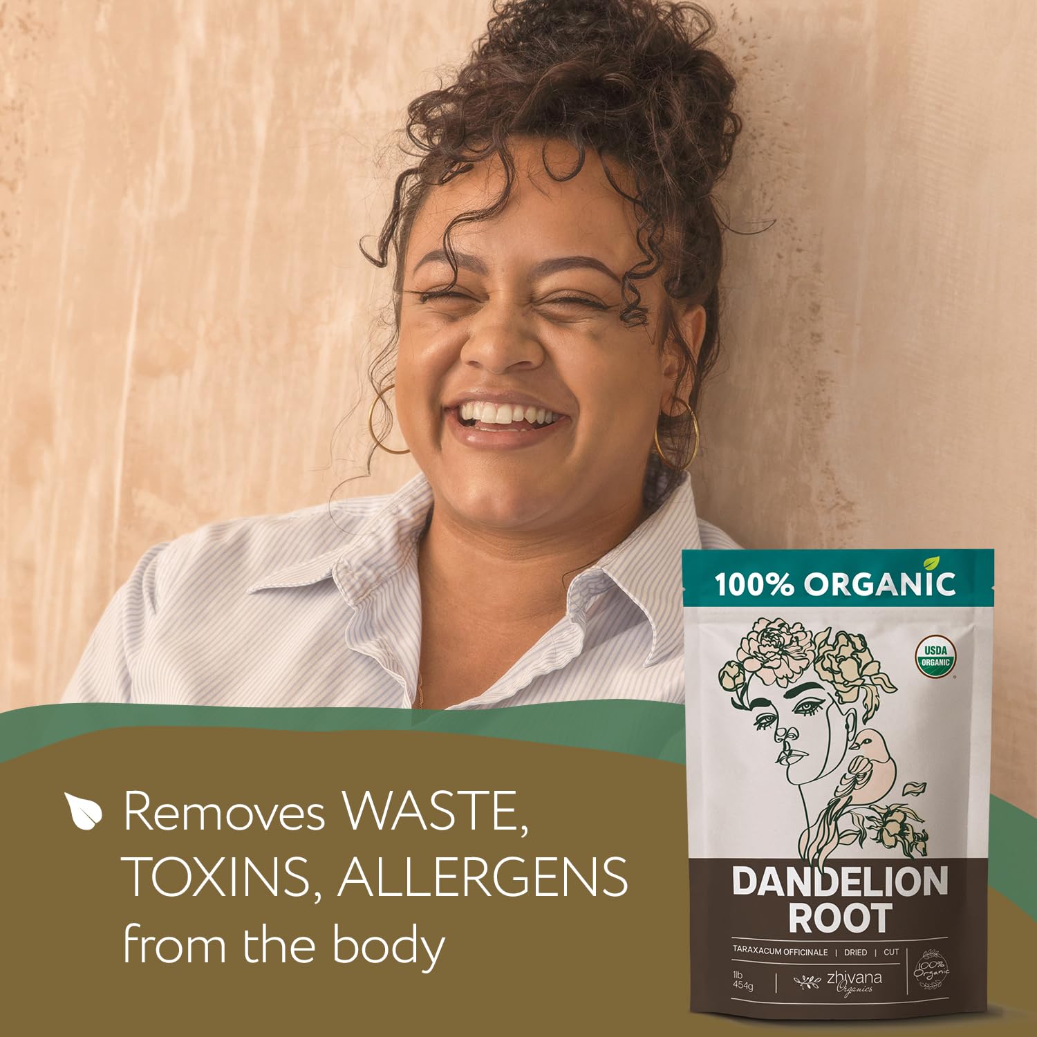 Zhivana Organics dandelion root tea loose dried roots ready for infusion