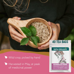 Zhivana Organics dried echinacea herbs showing vibrant texture for tea lovers.