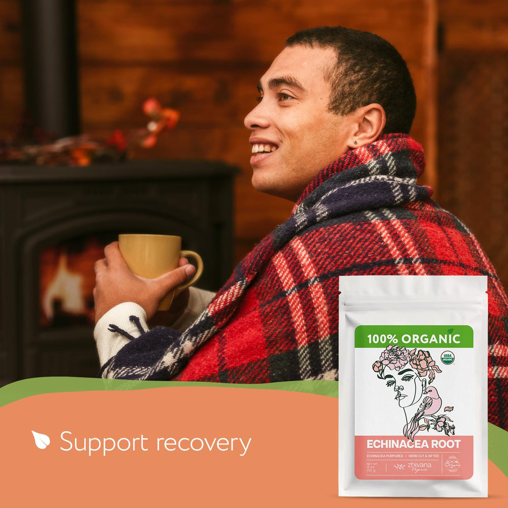 Zhivana Organics echinacea infusion yields a rich amber brew.
