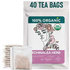 Zhivana Organics Echinacea Tea organic 40 tea bags ready for daily immune support.