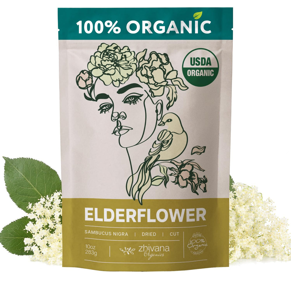 Zhivana Organics Elderflower Tea garden-origin blooms imply careful harvest