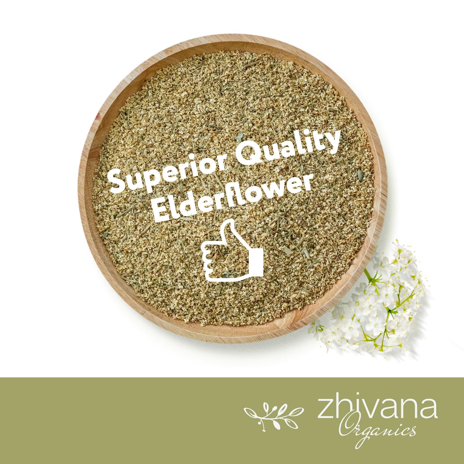 Zhivana Organics Elderflower Tea packaging highlights eco-friendly design