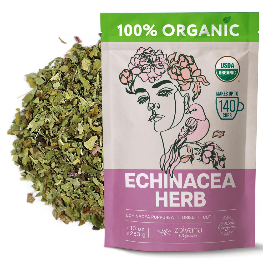 Zhivana Organics Organic Echinacea Tea loose-leaf ready to steep for immune-support rituals