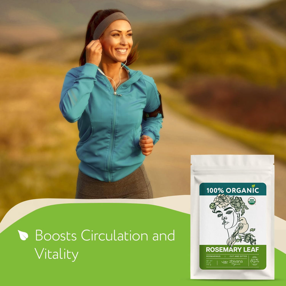 Zhivana Organics rosemary leaf culinary seasoning, adds bold flavor.