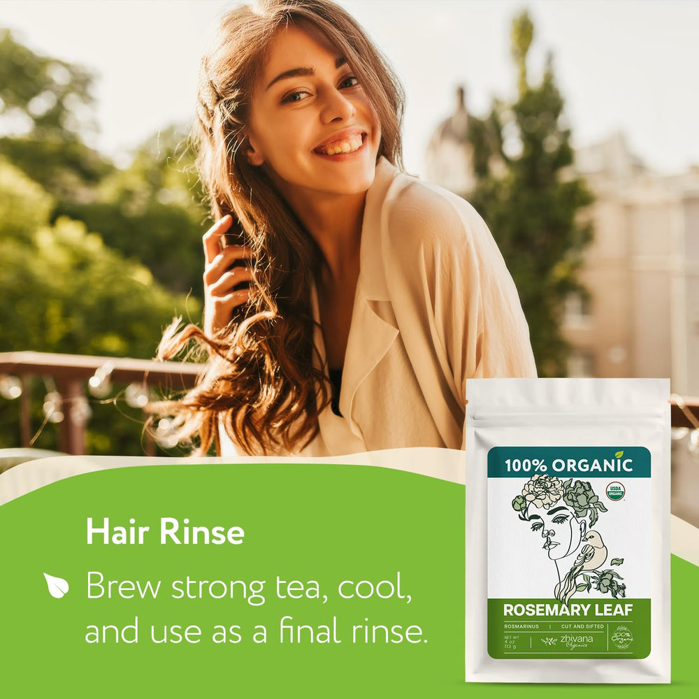 Zhivana Organics rosemary leaf kitchen aroma for roasts and stews.
