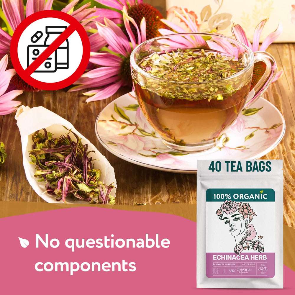 Zhivana Organics tea bags laid out in an attractive flat lay.