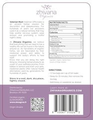 Zhivana Organics valerian tea bags inside box for calming ritual