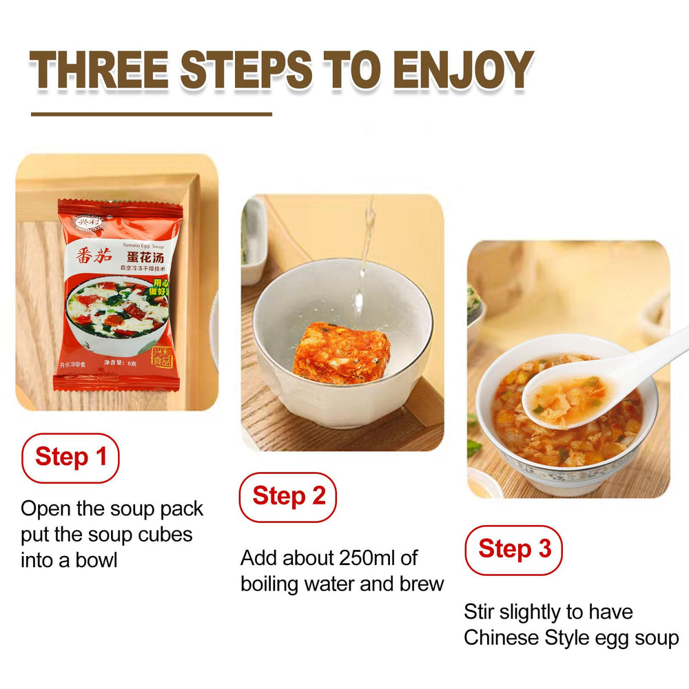 ZHONG XIANG XING LI FOOD Egg Flower Soup Tomato flavor for versatile meals.
