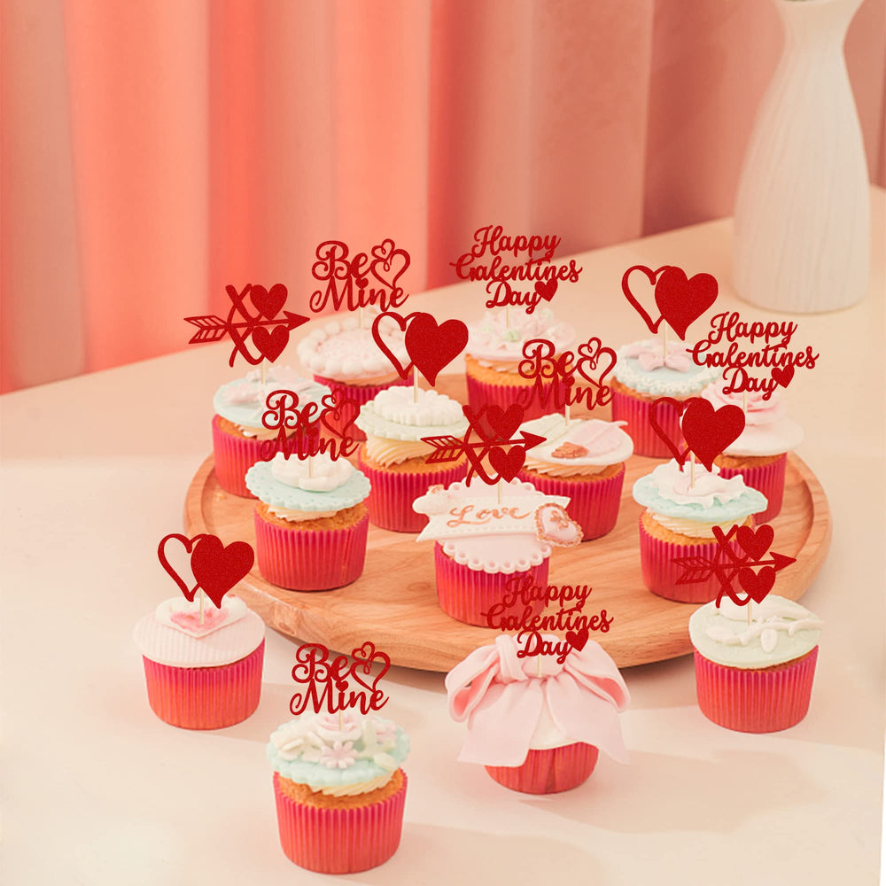 ZHUOWEISM 36-piece Valentine cupcake decor set ready to use