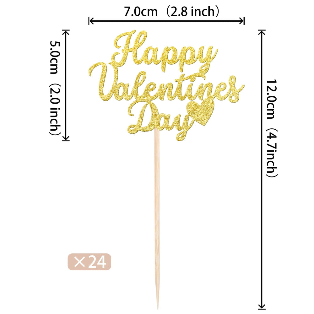 ZHUOWEISM Be Mine glitter gold toppers elevate party treats and photos