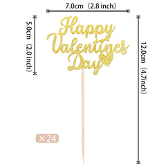 ZHUOWEISM Be Mine glitter gold toppers elevate party treats and photos