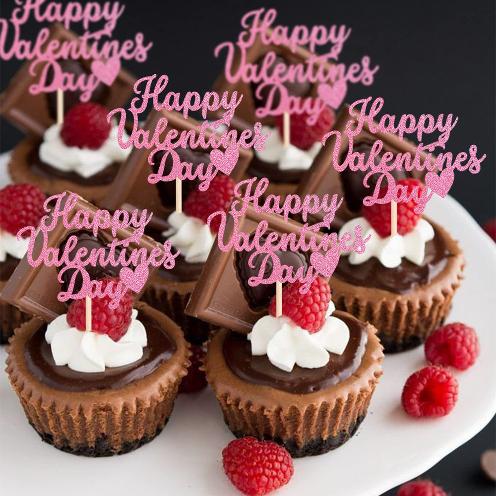 ZHUOWEISM Be mine cupcake topper pink glitter stands out on cakes