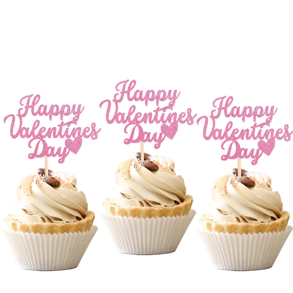 ZHUOWEISM Food-grade stick topper pink heart for desserts
